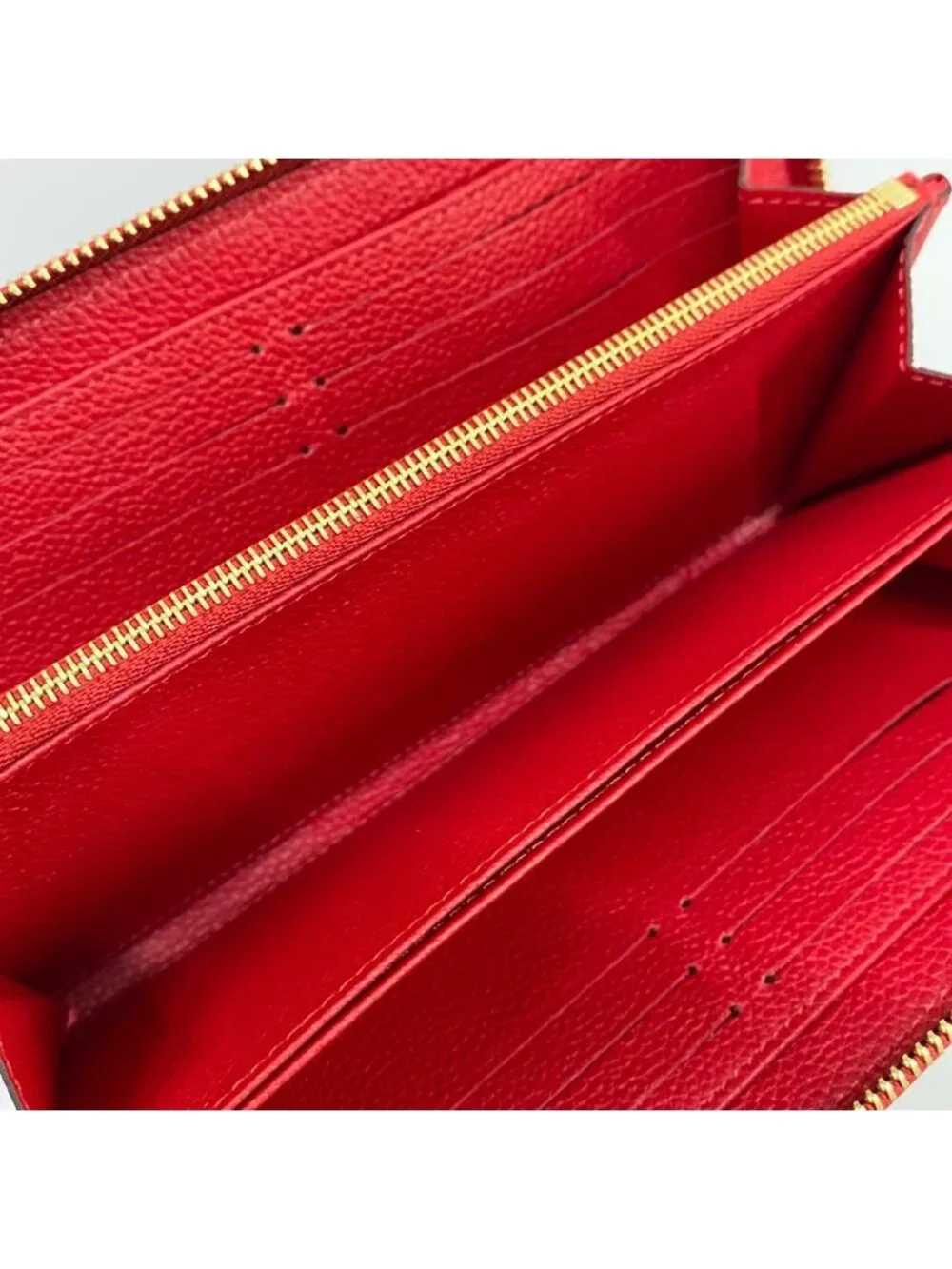 Louis Vuitton Wallet Monogram Empreinte Zippy Scarlet Leather Cowhide